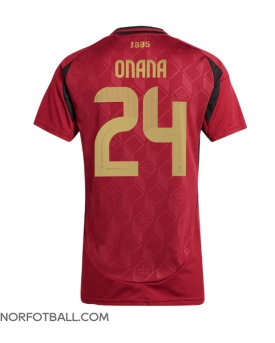 Billige Fotballdrakt Belgia Amadou Onana #24 Replika Hjemmedrakt Dame EM 2024 Kortermet